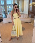 Vestido Midi Laura Vichy Amarelo