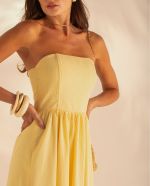 Vestido Midi Laura Vichy Amarelo