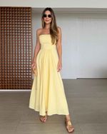 Vestido Midi Laura Vichy Amarelo