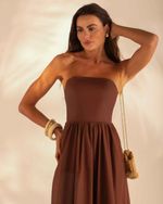Vestido Midi Laura Marrom