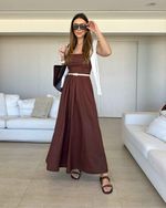 Vestido Midi Laura Marrom