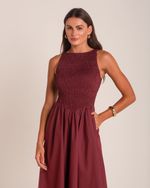 Vestido Midi Charlotte Lastex Burgundy
