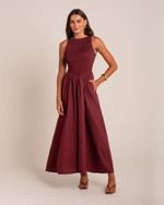 Vestido Midi Charlotte Lastex Burgundy