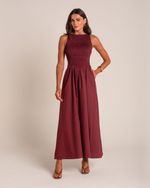 Vestido Midi Charlotte Lastex Burgundy