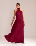Vestido Longo Paola Burgundy