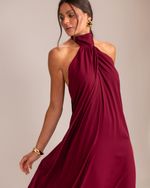 Vestido Longo Paola Burgundy