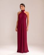 Vestido Longo Paola Burgundy
