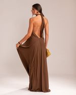 Vestido Longo Paola Marrom Café