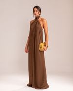 Vestido Longo Paola Marrom Café