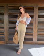 Calça Renda Selena Areia
