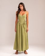 Vestido Midi Sarja Emilia Verde