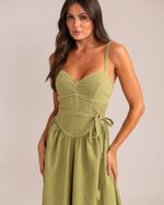 Vestido Midi Sarja Emilia Verde