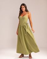 Vestido Midi Sarja Emilia Verde
