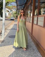 Vestido Midi Sarja Emilia Verde