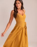 Vestido Midi Sarja Emilia Âmbar