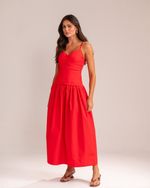 Vestido Midi Valentina Vermelho