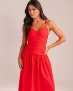 Vestido Midi Valentina Vermelho