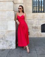 Vestido Midi Valentina Vermelho