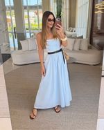 Vestido Midi Laura Vichy Azul