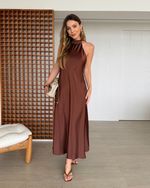 Vestido Midi Lilly Marrom