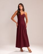 Vestido Midi Pamela Vinho