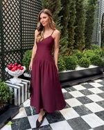 Vestido Midi Pamela Vinho