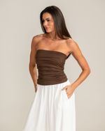 Blusa Sem Alças Mônica Marrom