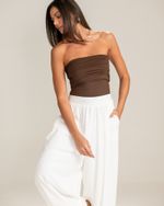 Blusa Sem Alças Mônica Marrom