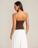 Blusa Sem Alças Mônica Marrom