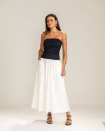 Saia Midi Evasê Off-White