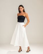 Saia Midi Evasê Off-White