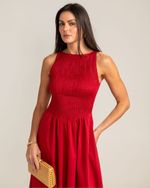 Vestido Midi Charlotte Lastex Vermelho