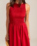 Vestido Midi Charlotte Lastex Vermelho