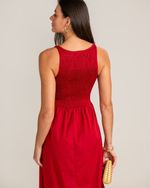 Vestido Midi Charlotte Lastex Vermelho
