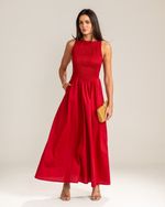 Vestido Midi Charlotte Lastex Vermelho
