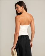 Blusa Sem Alças Mônica Off-White