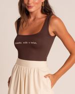 Blusa Regata Canelada Classic Marrom