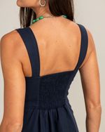 Vestido Curto Linho Guta Azul Marinho