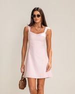 Vestido Curto Linho Guta Rosa