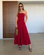 Vestido Midi Laura Vermelho
