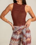 Blusa Tule Loren Marrom