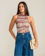 Blusa Tule Loren Chevron 