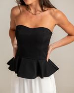 Blusa Peplum Nicole Preto