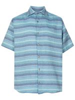 Camisa manga curta de jacquard listras