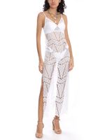 Vestido midi de renda