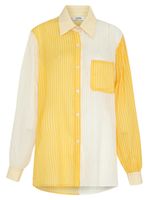 Camisa mangas longas listras amarelas