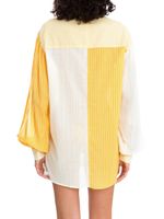 Camisa mangas longas listras amarelas
