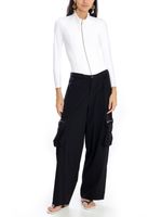 Calça wide leg, cargo e cintura alta 