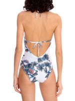 Maiô bordado com estampa floral