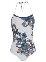 Maiô bordado com estampa floral